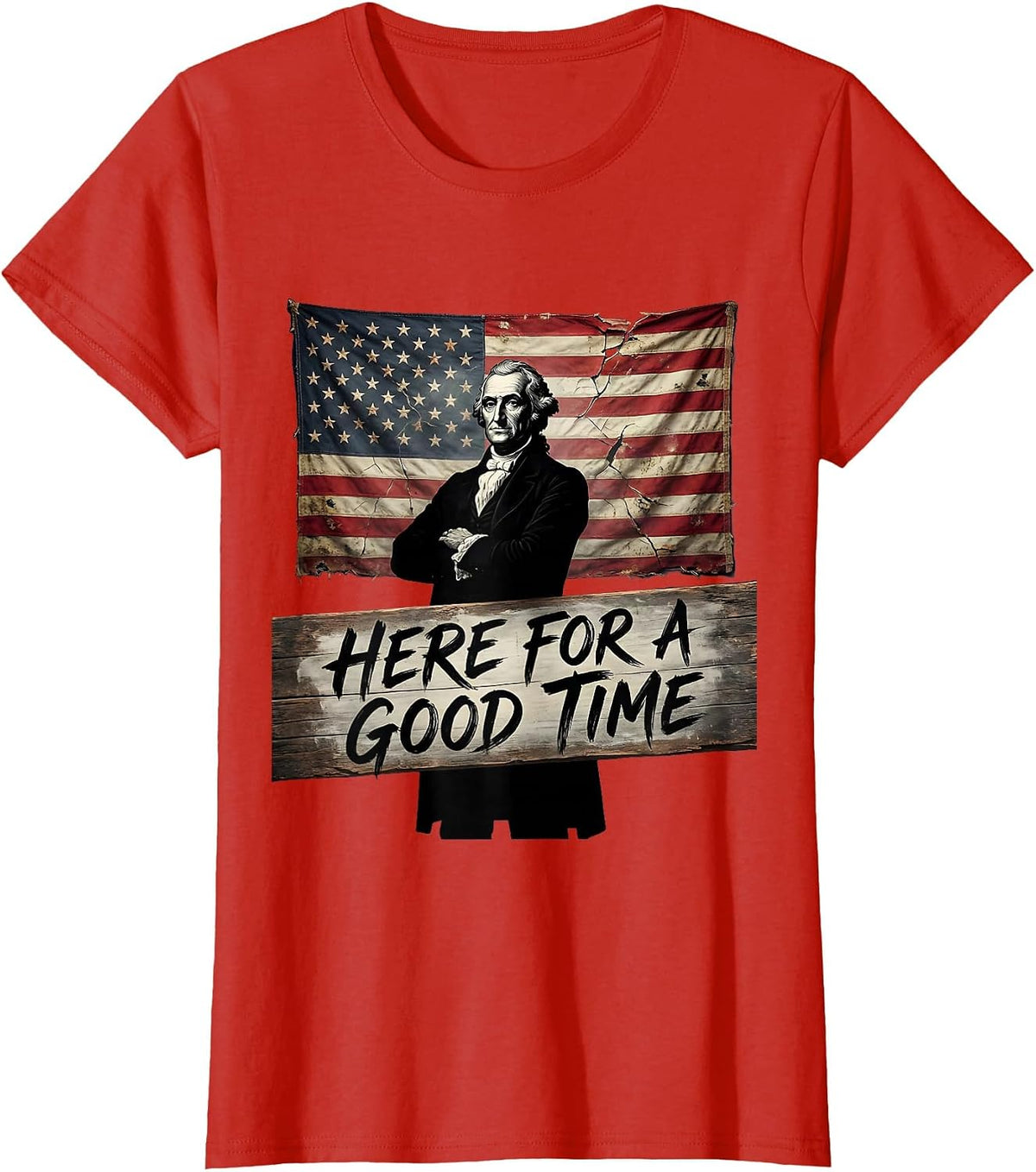 Here For A Good Time Substitute Teacher Design T-Shirt - Red