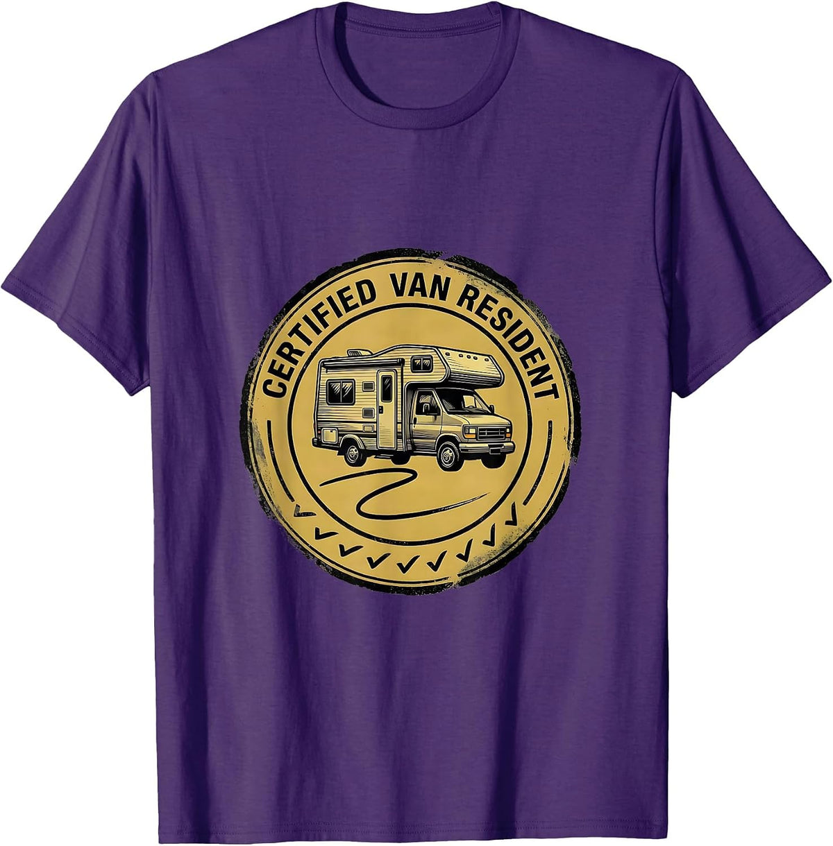 Certified Van Resident Funny Van Life Nomad Road Trip T-Shirt - Purple