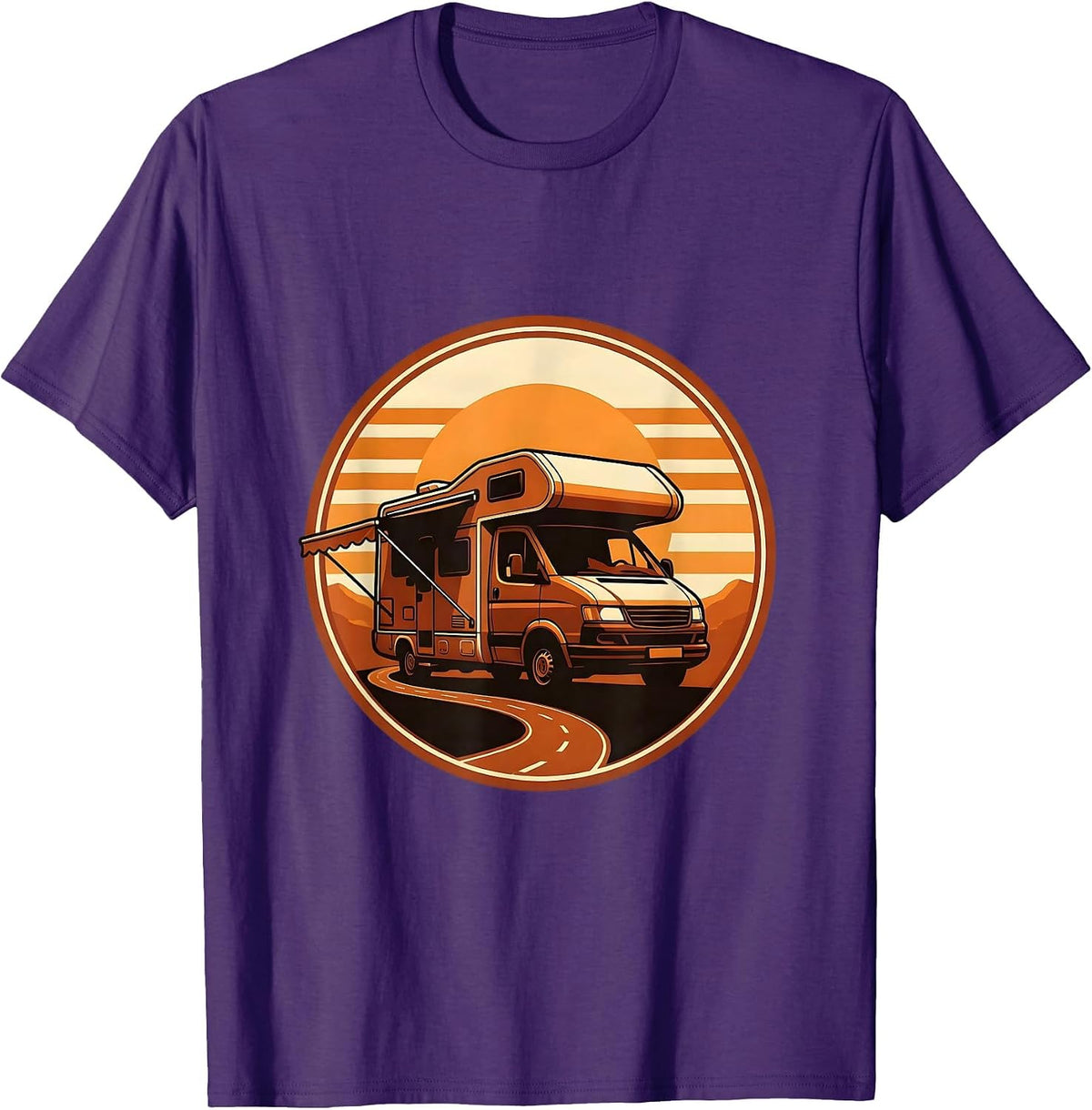 Sealed Camper Van Badge Retro Van Life Dwellers T-Shirt - Purple