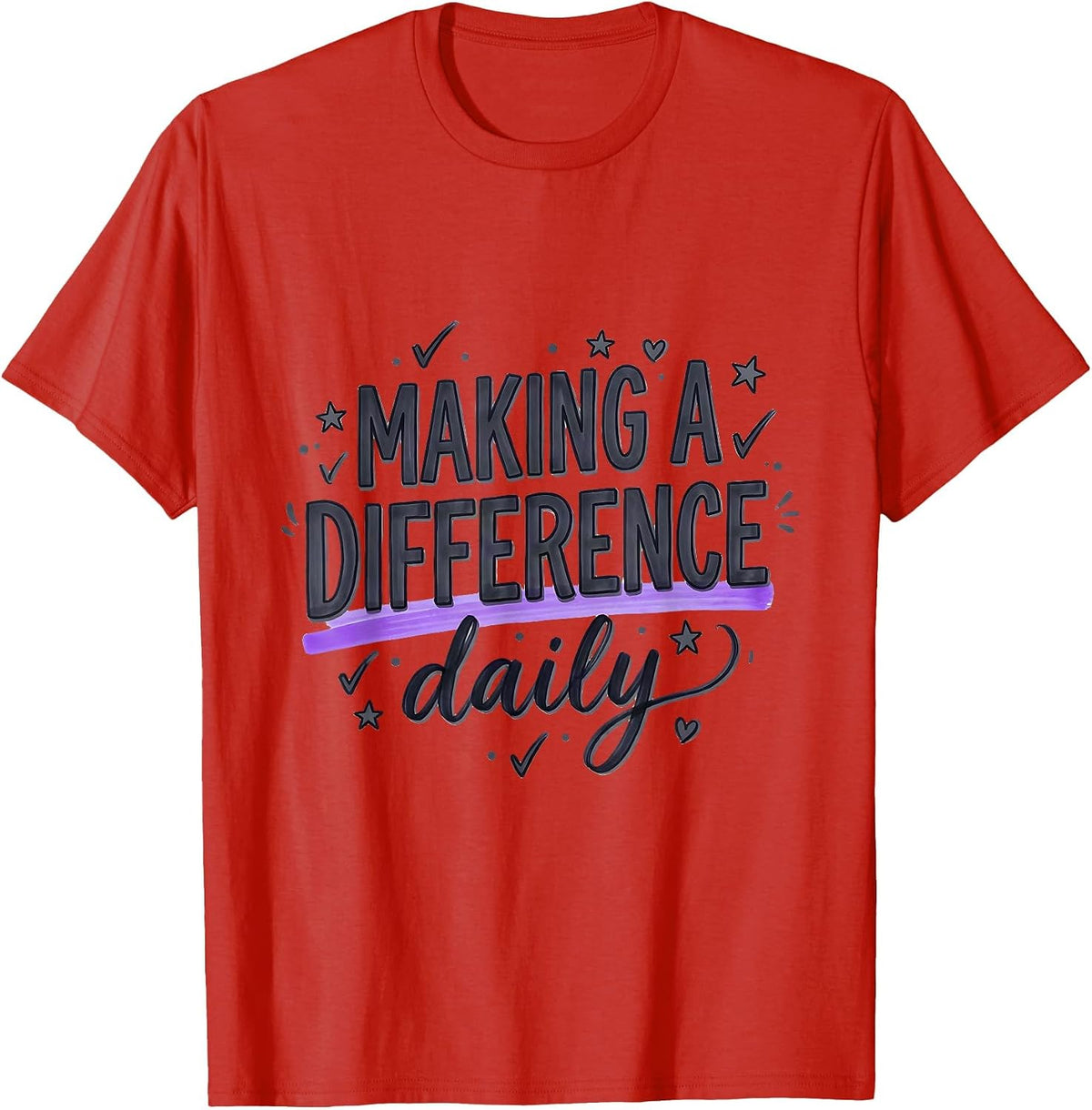 Men's Making a Difference Daily Paraprofessional Design T-Shirt - Red