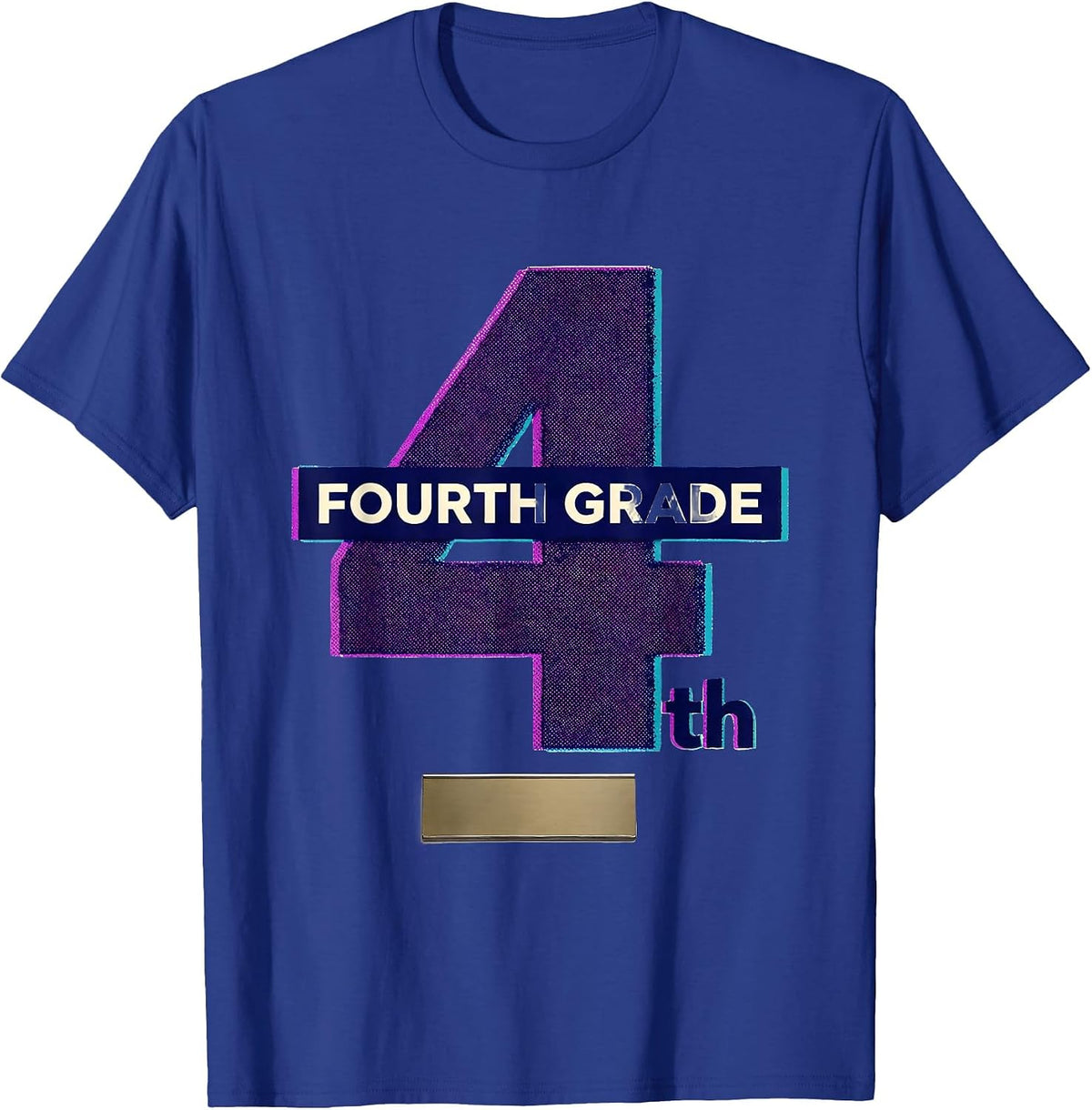 Fourth Grade Cute Risograph Teacher Back To School T-Shirt - Royal Blue