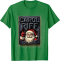 Men's Carol Riff Funny Heavy Metal Santa Claus Rock On Christmas T-Shirt - Kelly Green