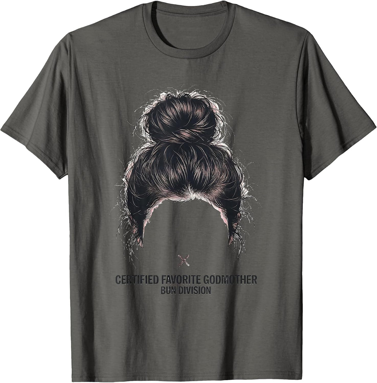 Certified Favorite Godmother, Bun Division Godmother T-Shirt - Asphalt Grey