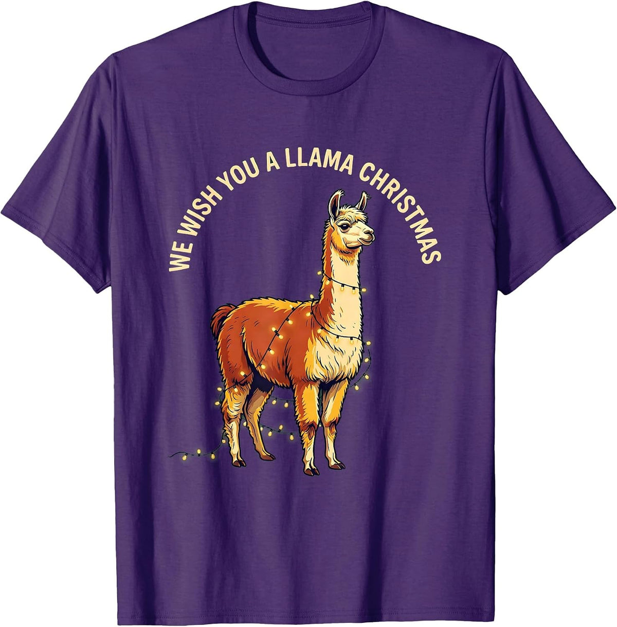We Wish You A Llama Christmas Funny Llama Lover Christmas T-Shirt - Purple