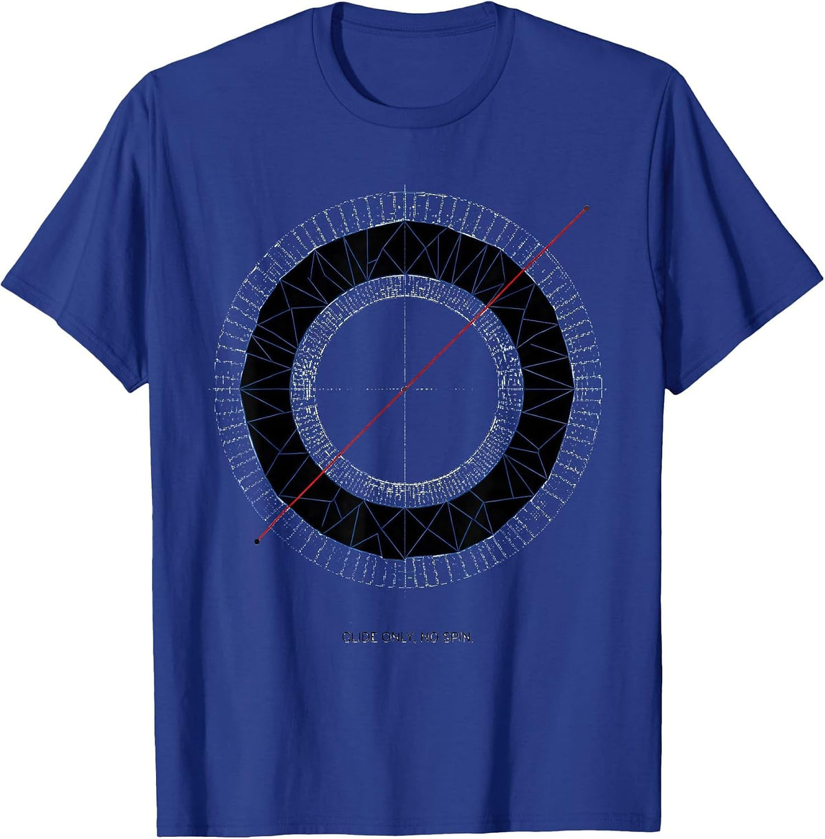 Men's Glide Only No Spin Geometric Throwers Defiant Humor Gift T-Shirt - Royal Blue