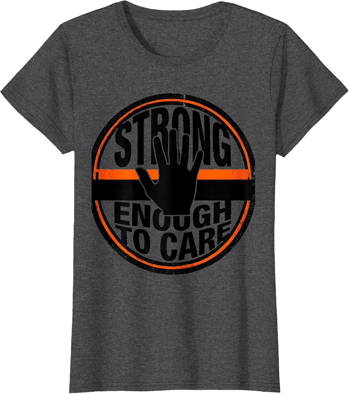 Women's Strong Enough To Care Paraprofessional Design T-Shirt - Dark Heather Grey