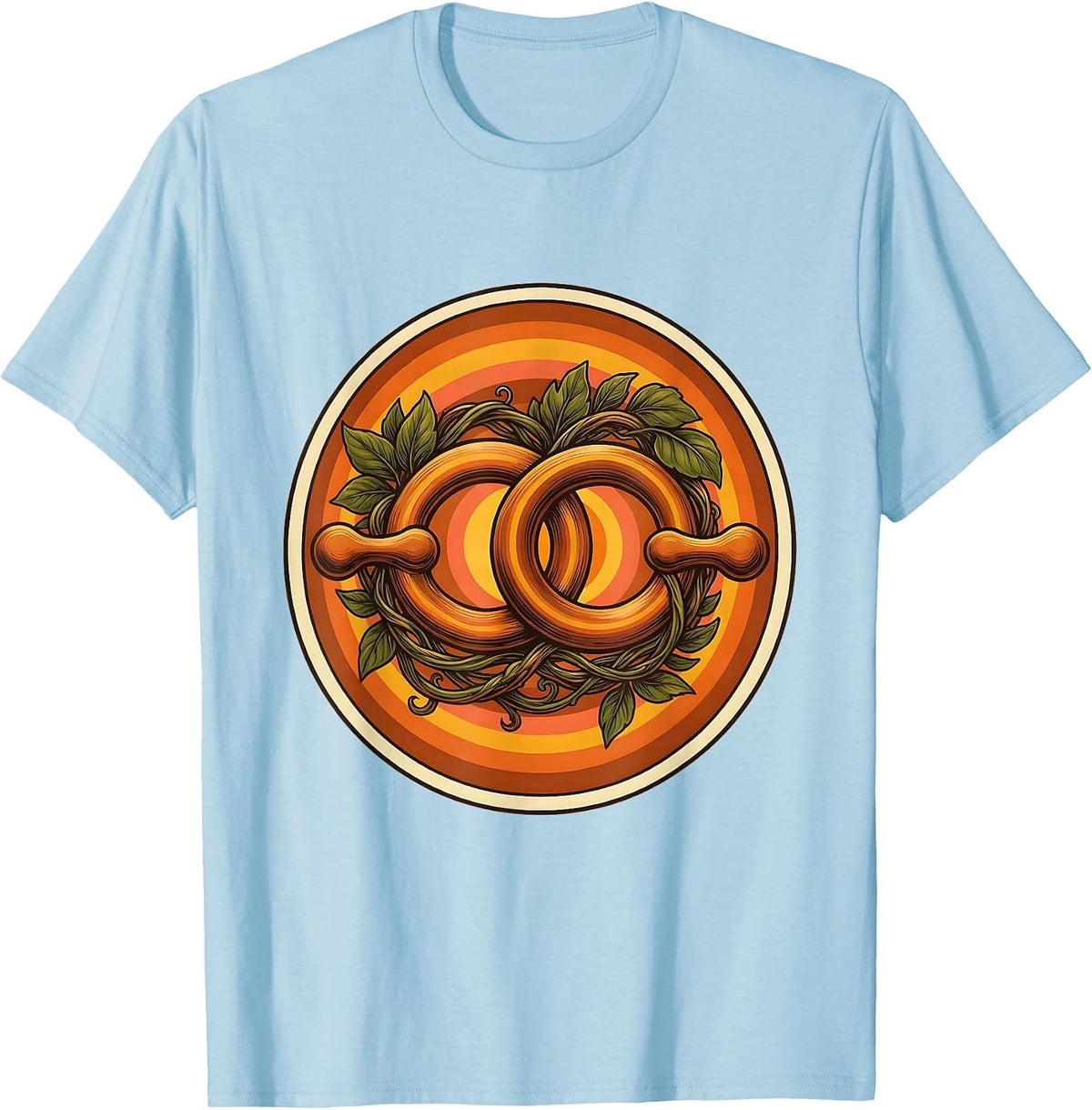 Double Venus Intertwined Vines Lesbian Pride Design T-Shirt - Baby Blue