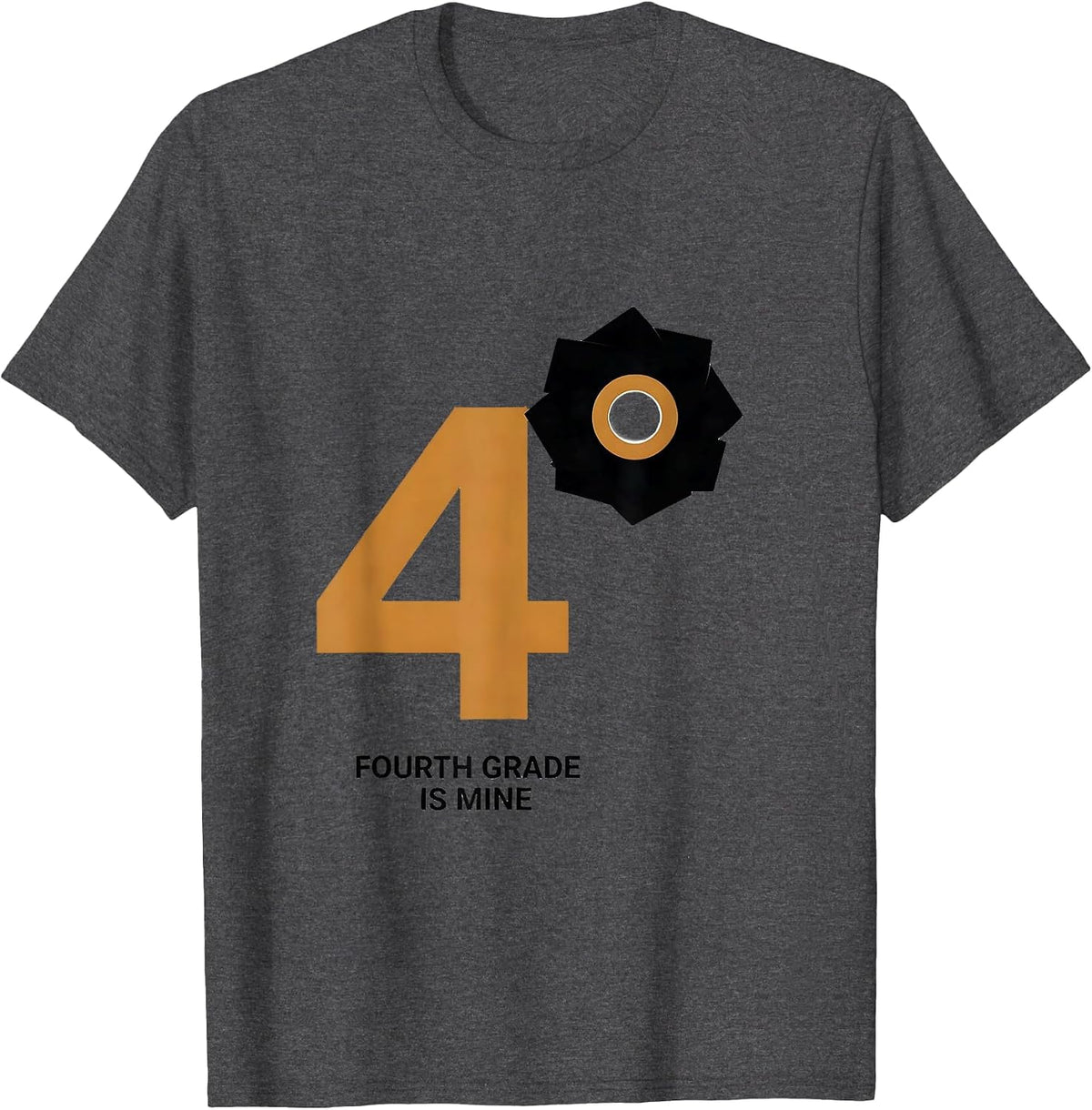 Fourth Grade Is Mine Leopard Teacher Back To School Girl T-Shirt - Dark Heather Grey