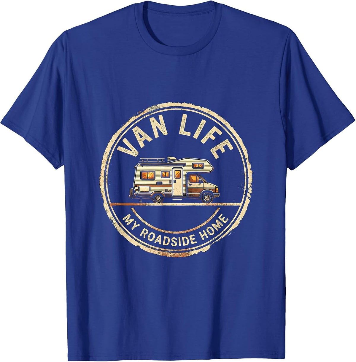 Van Life My Roadside Home Retro Camper Vanlife Nomad Pride T-Shirt - Royal Blue