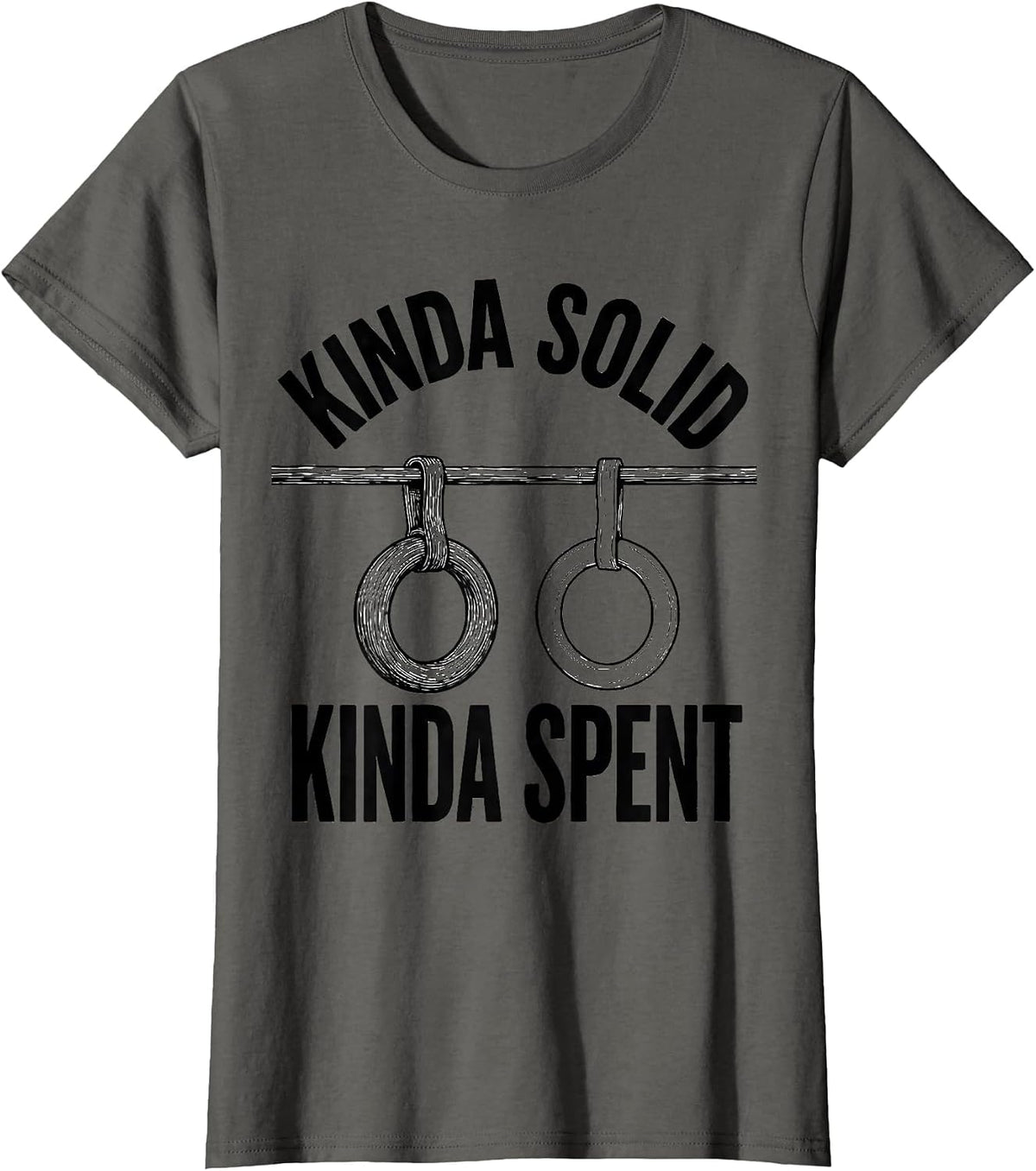 Women's Kinda Solid Kinda Spent Funny Gym Workout Weightlifting T-Shirt - Asphalt Grey