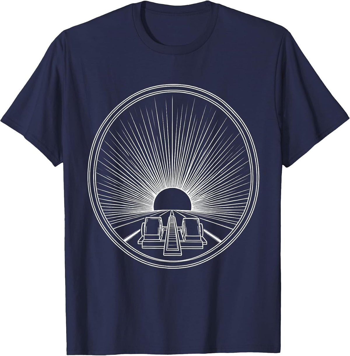 Sunrise Starting Block Athleisure Graphic T-Shirt - Navy Blue