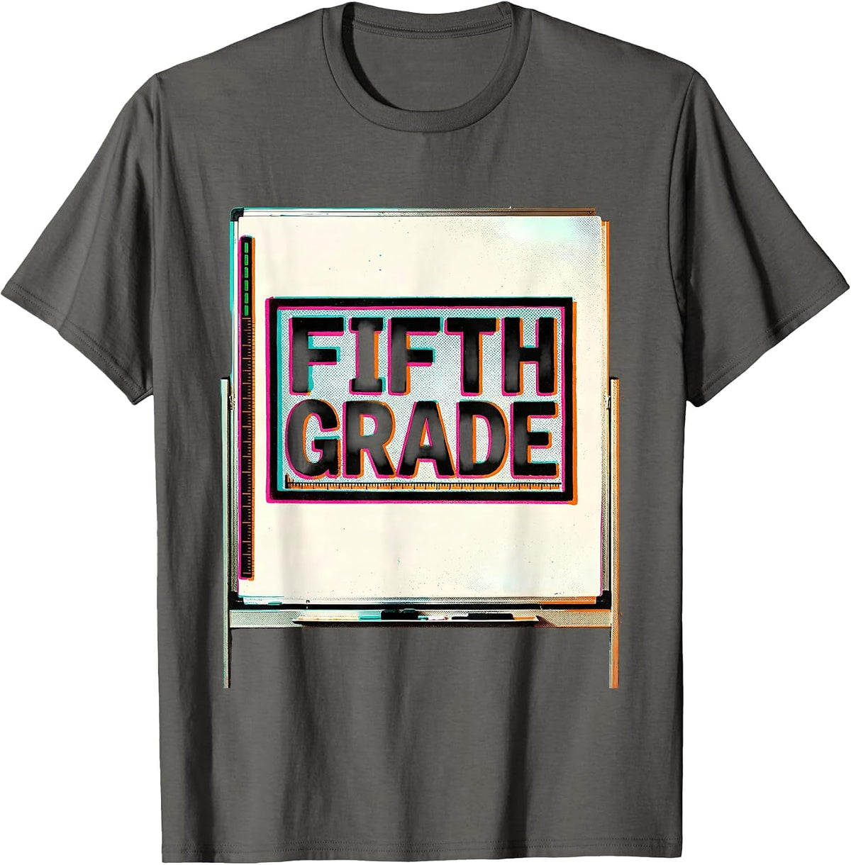 Men's Fifth Grade Retro Teacher Back To School T-Shirt - Asphalt Grey