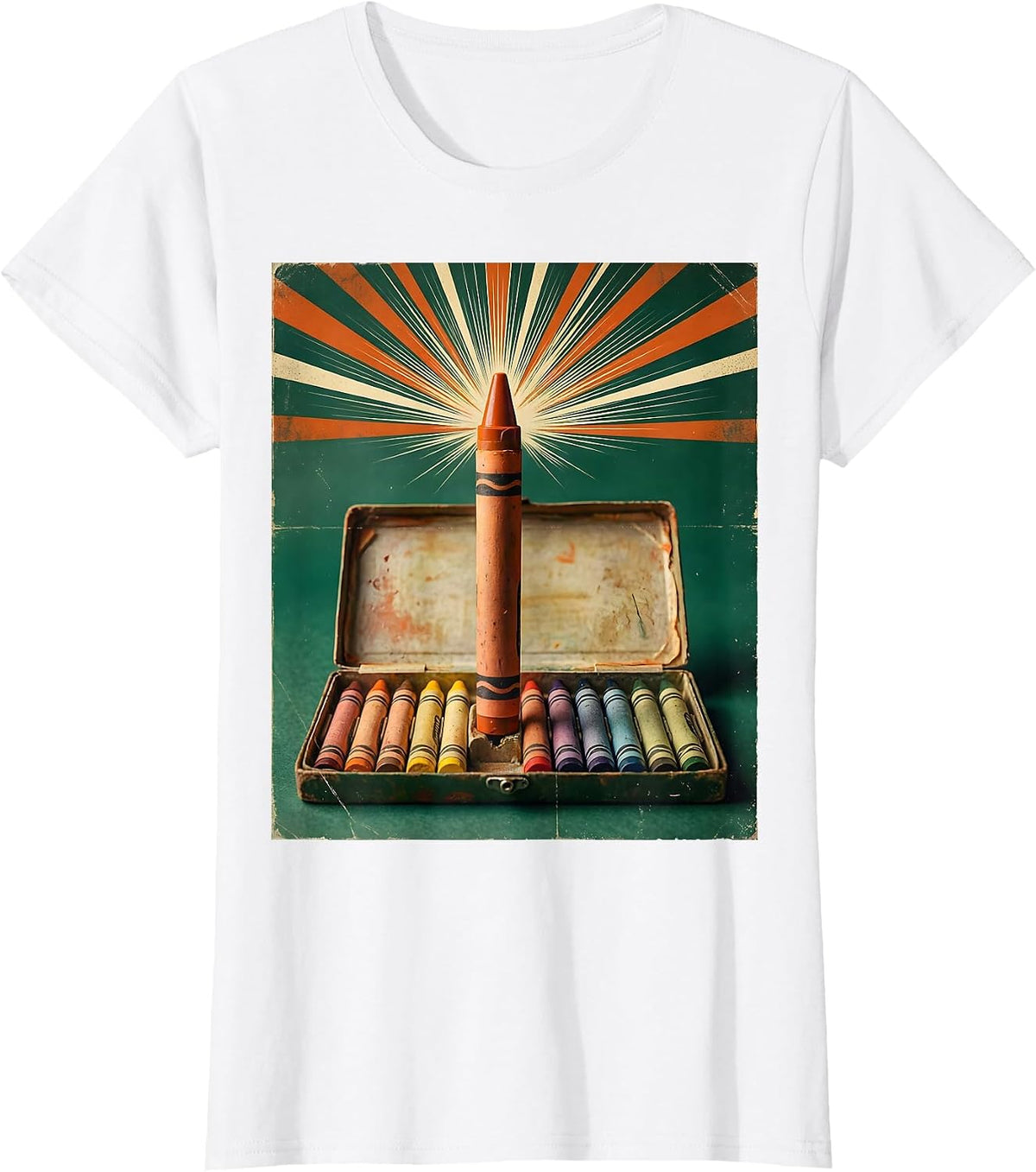 Paraprofessional Crayon Torch Graphic Tee T-Shirt - White