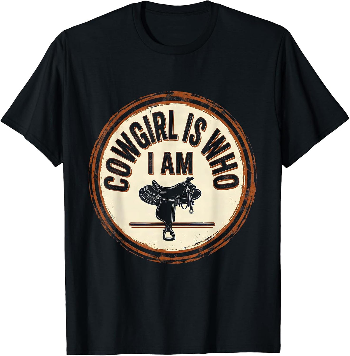 Men's Cowgirl Is Who I Am Vintage Western Rodeo Identity Pride T-Shirt - Black