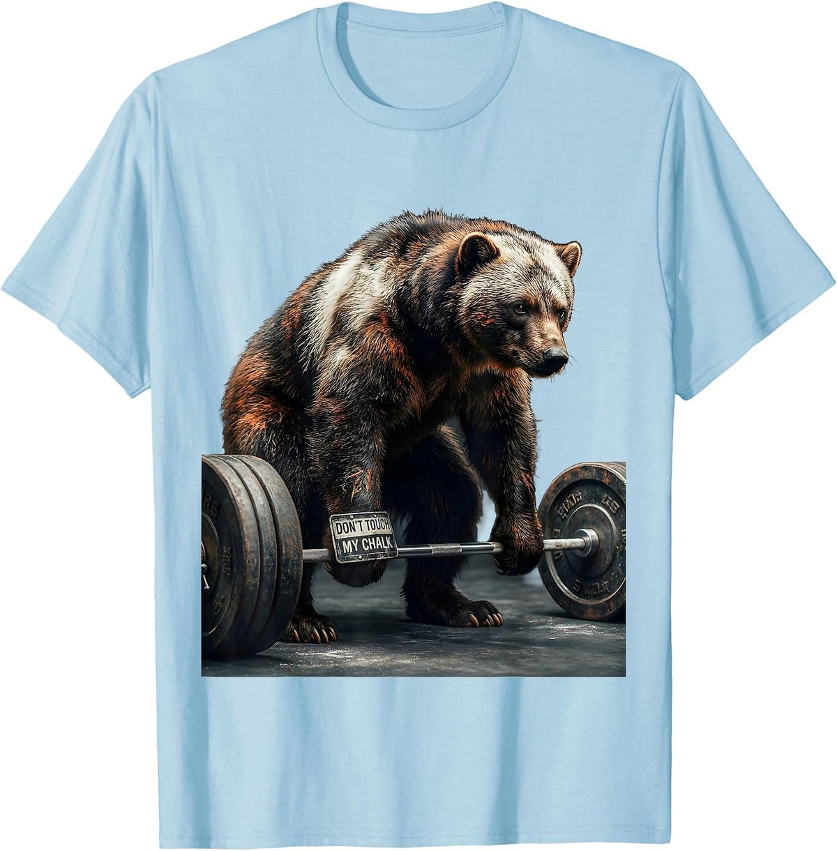 Men's Don't Touch My Chalk Funny Gym Weightlifting Workout Humor T-Shirt - Baby Blue