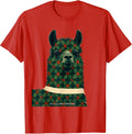 Men's Fa La Llama Christmas Funny Llama Lover Animal Humor T-Shirt - Red