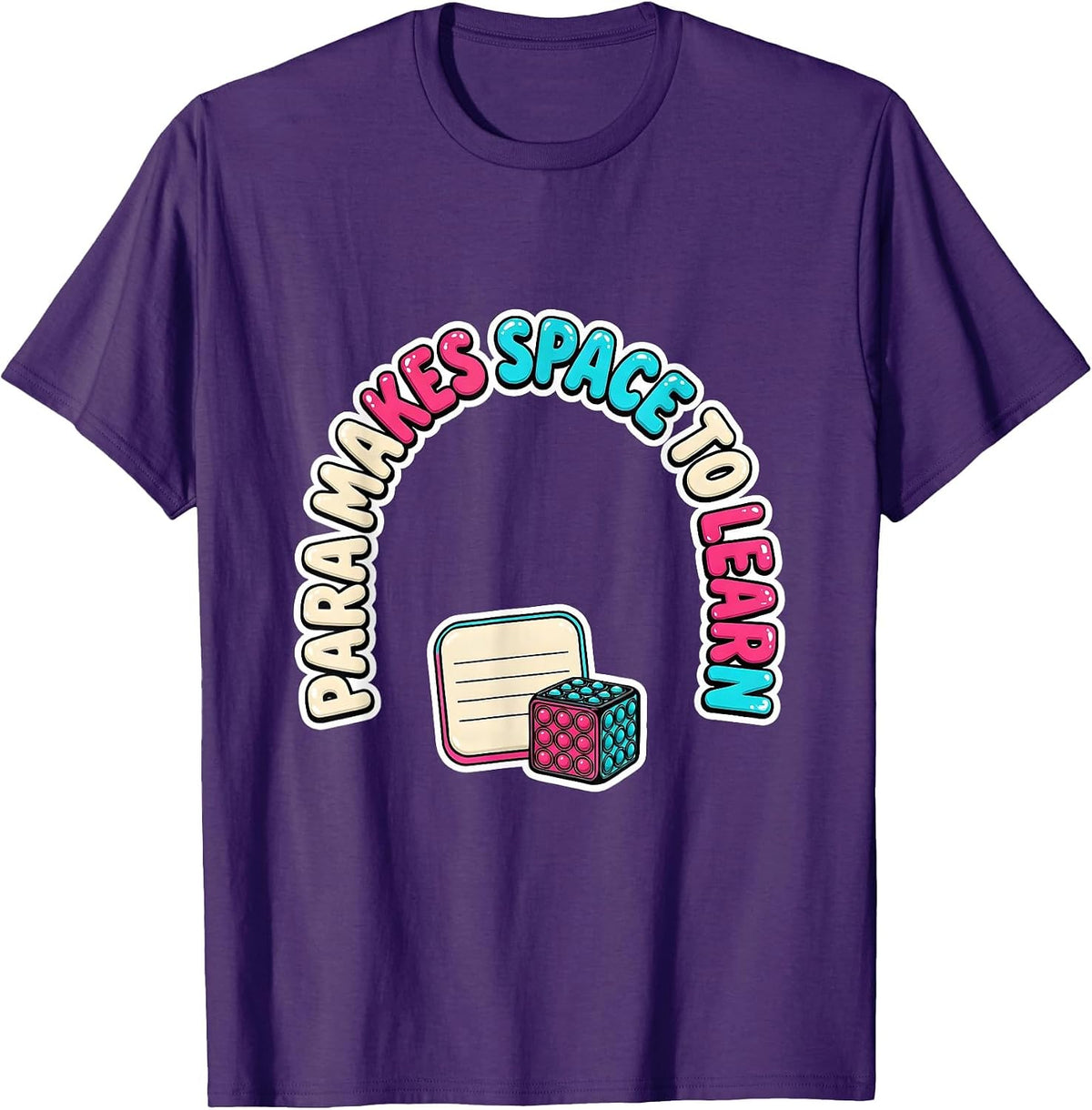 Men's Para Makes Space To Learn Funny Paraprofessional T-Shirt - Purple