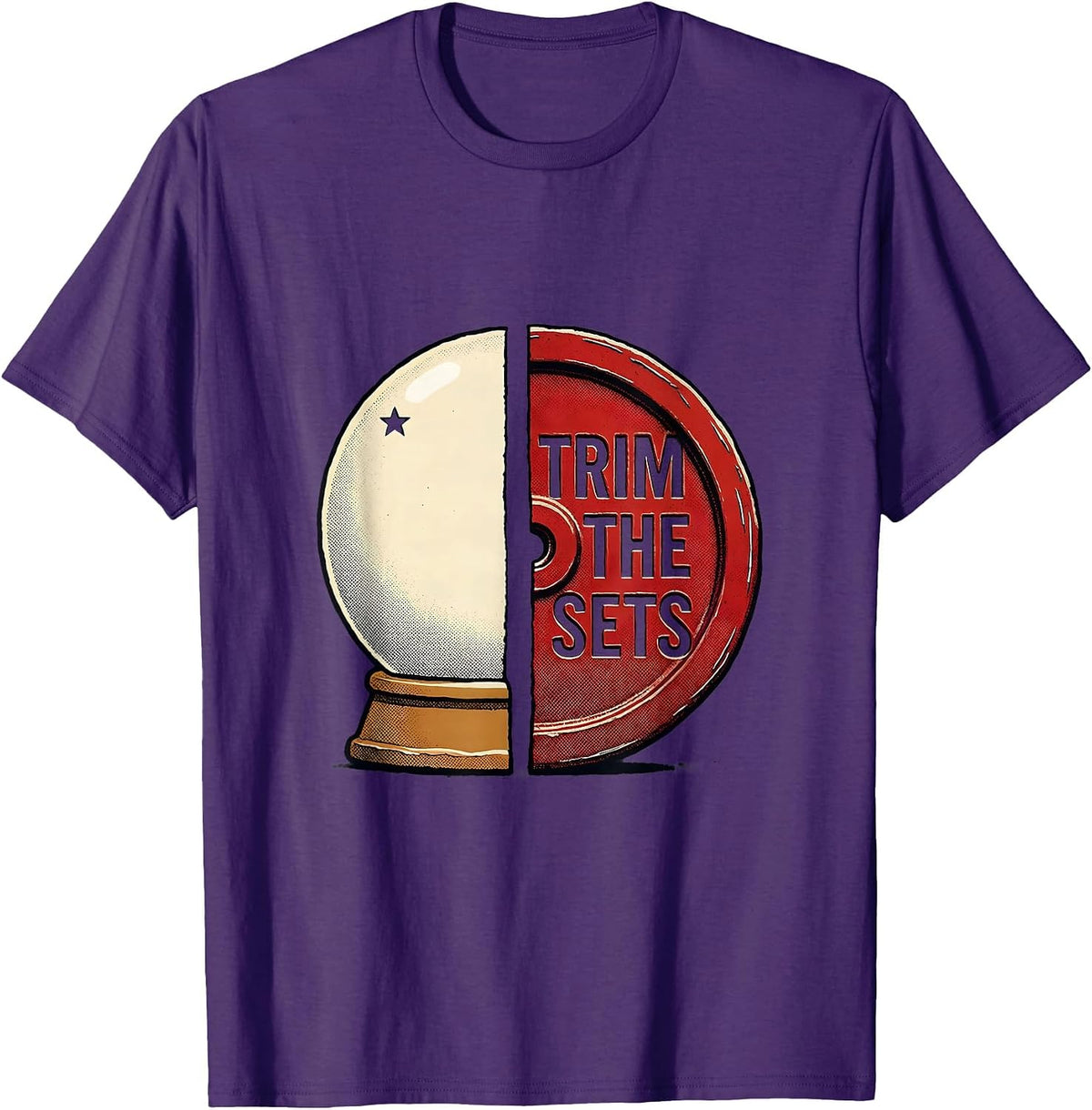 Trim The Sets Funny Christmas Gym Workout Weightlifting T-Shirt - Purple