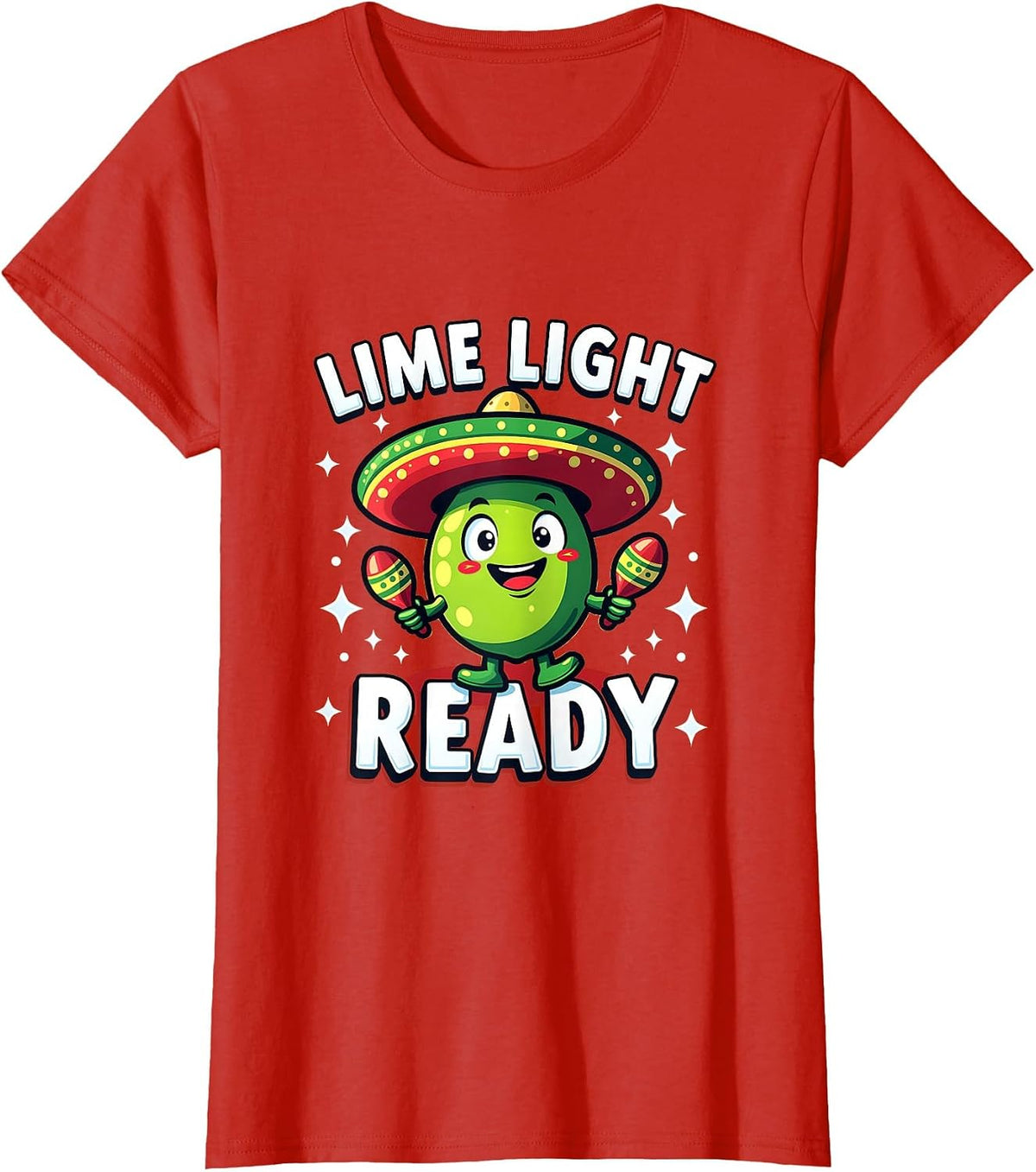 Lime Light Ready Cinco de Mayo Fiesta Design T-Shirt - Red