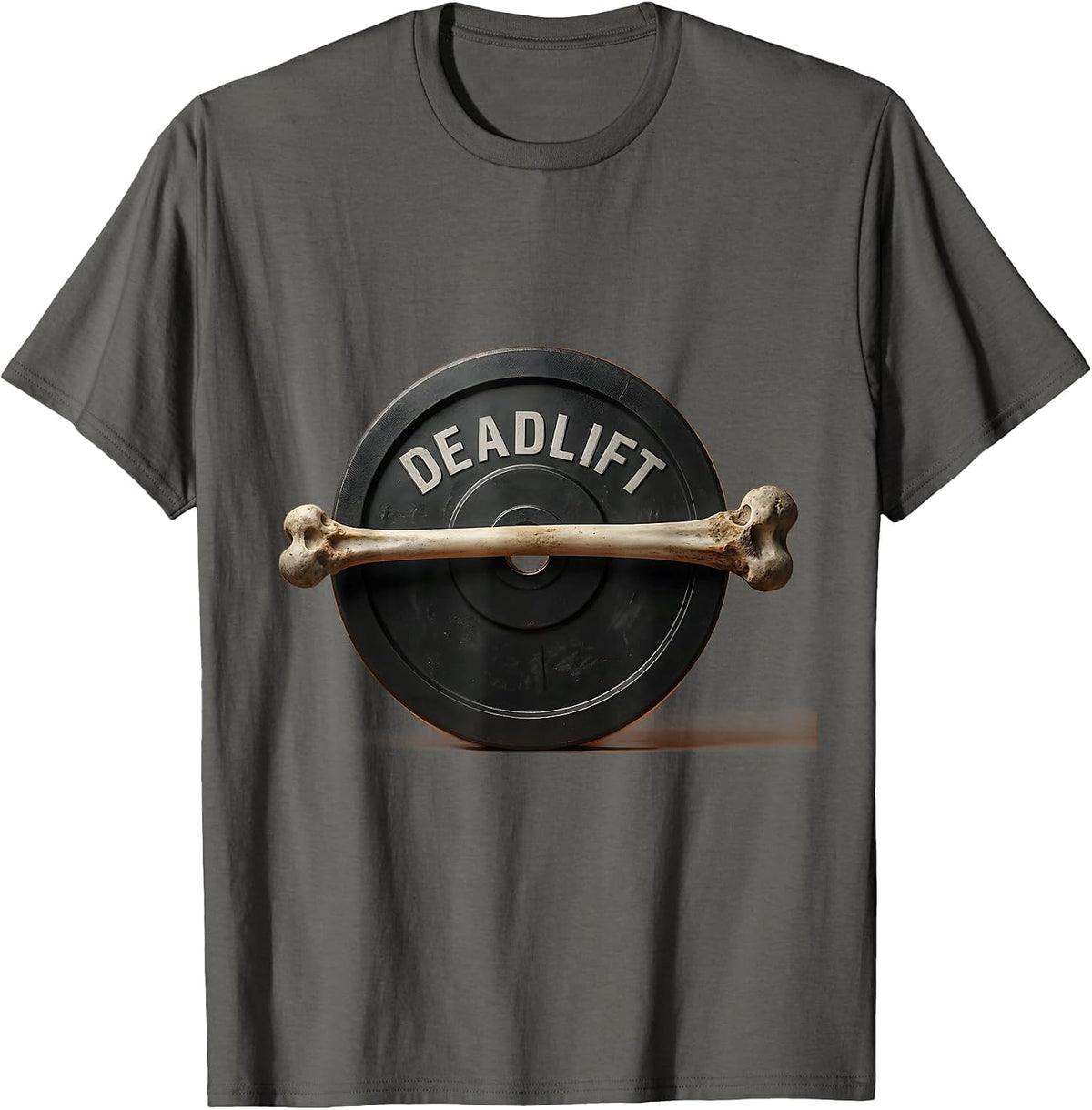 Men's Deadlift Funny Halloween Skeleton Weight Lifting Workout Gym T-Shirt - Asphalt Grey