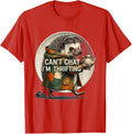 Men's Can't Chat, I'm Thrifting Funny Hedgehog Thrifting Collector T-Shirt - Red