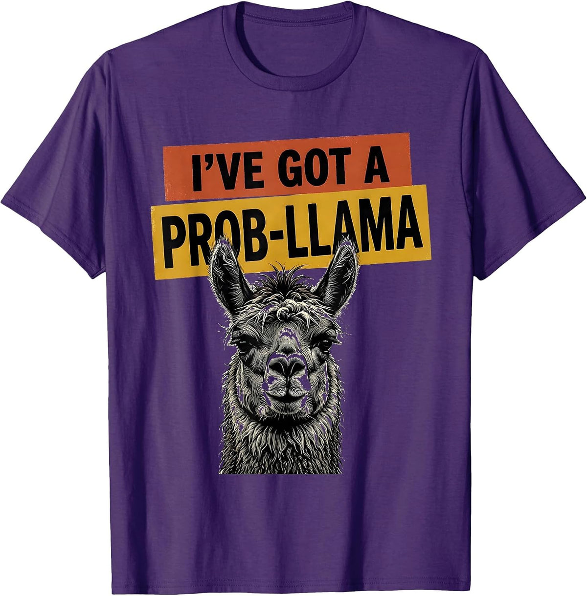 Men's I've Got A Prob-llama Funny Llama Lover Novelty Gift T-Shirt - Purple