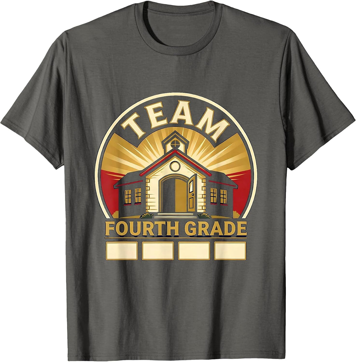 Team Fourth Grade Back To School Student Teacher Gift T-Shirt - Asphalt Grey