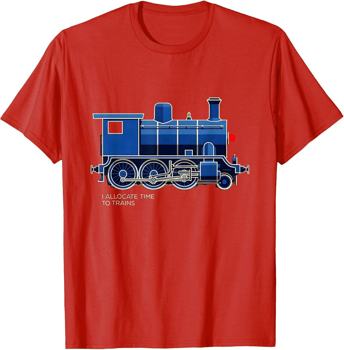 Men's I Allocate Time To Trains Geometric Locomotive Train T-Shirt - Red
