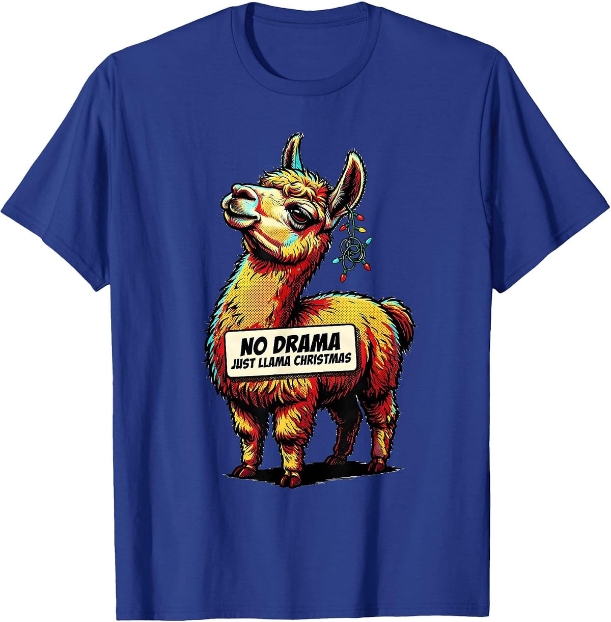No Drama Just Llama Christmas Funny Llama Lover Gift T-Shirt - Royal Blue