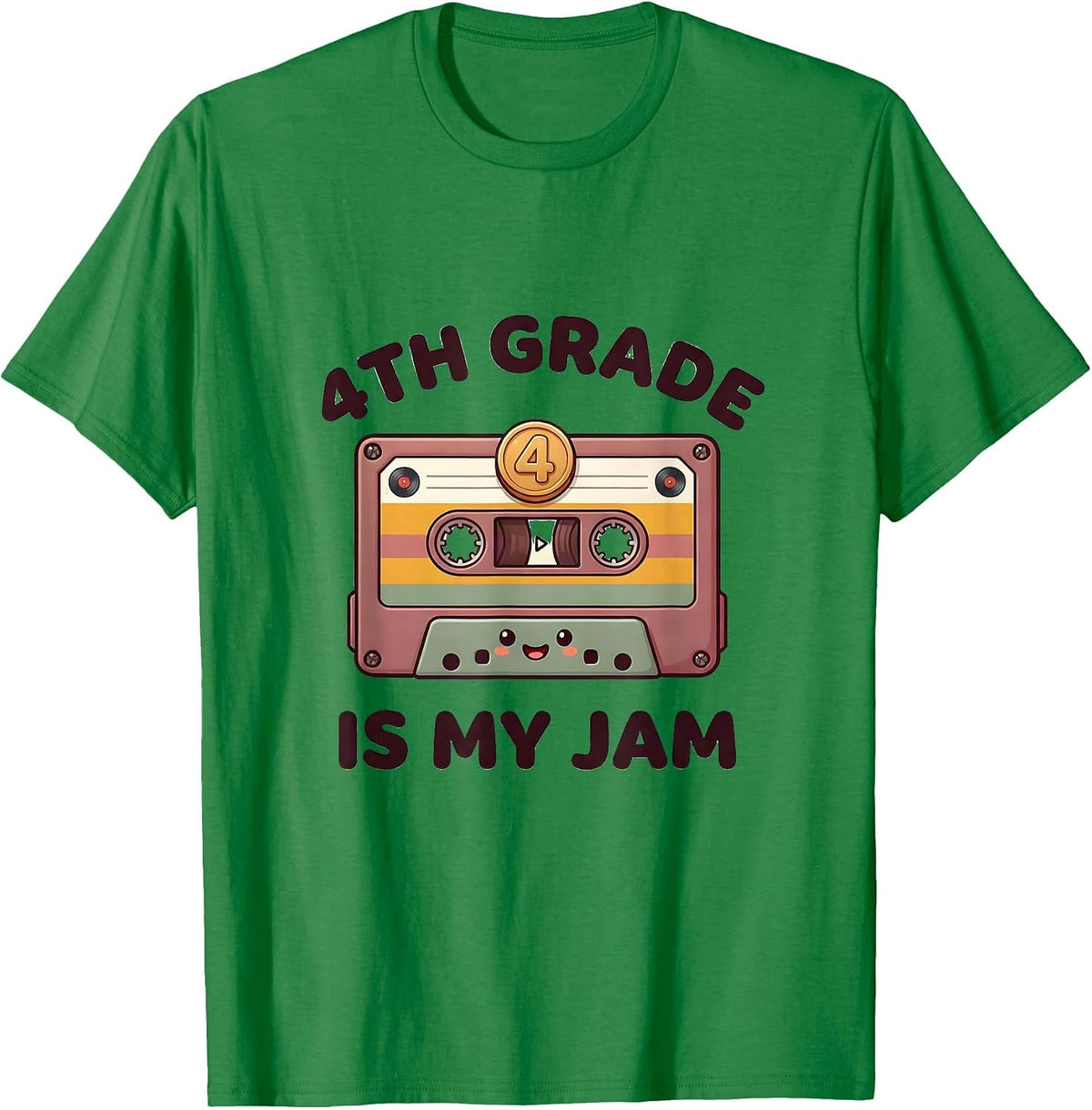 Men's 4th Grade Is My Jam Cute Kawaii Back To School Teacher T-Shirt - Kelly Green
