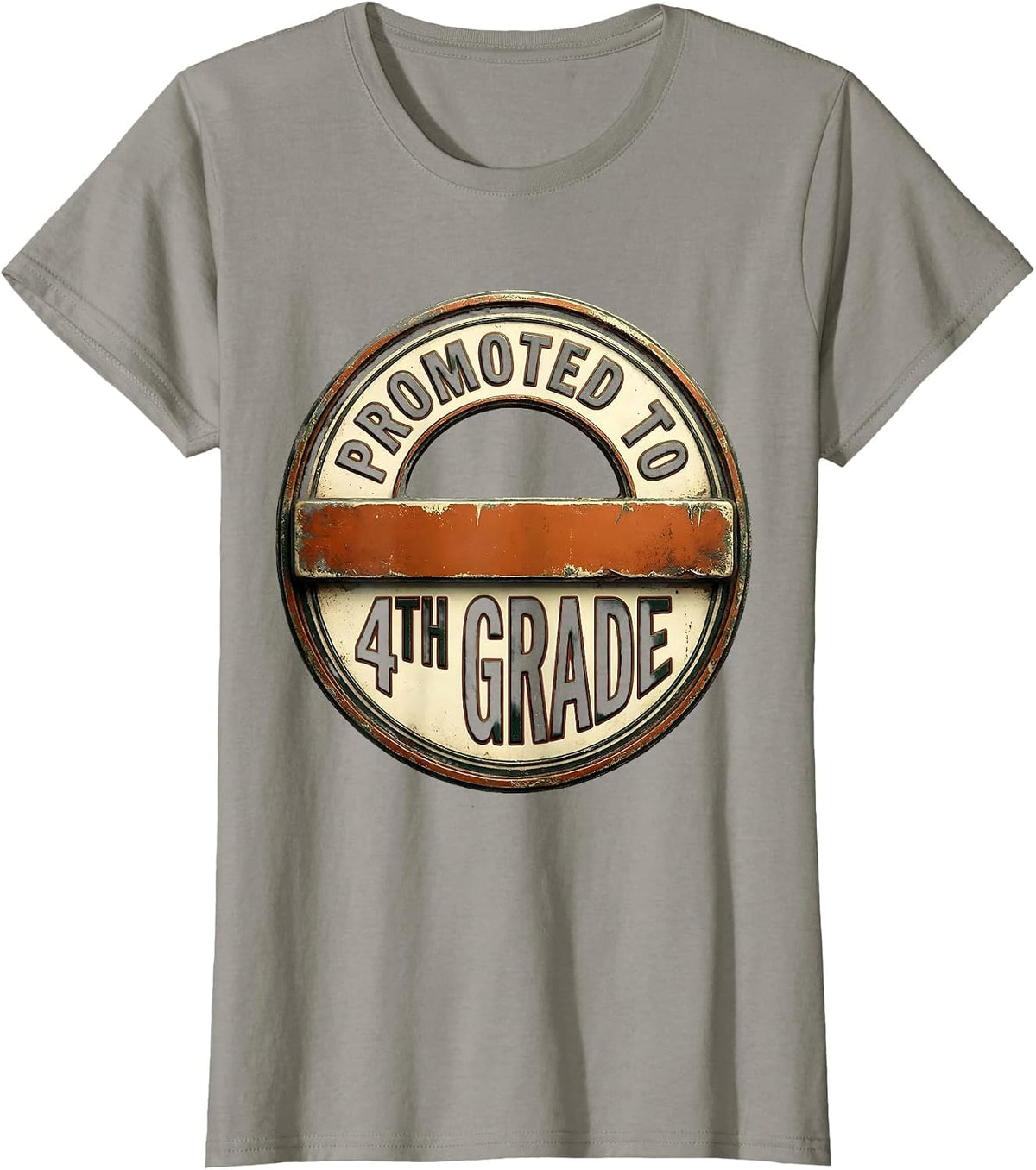 Women's Promoted To 4th Grade Vintage Back To School Grade Level T-Shirt - Slate Grey