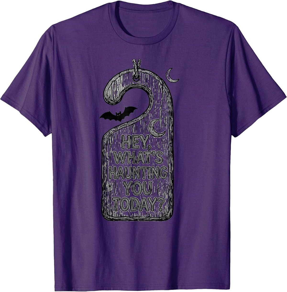 Men's Hey, What's Haunting You Today? Funny Halloween School T-Shirt - Purple