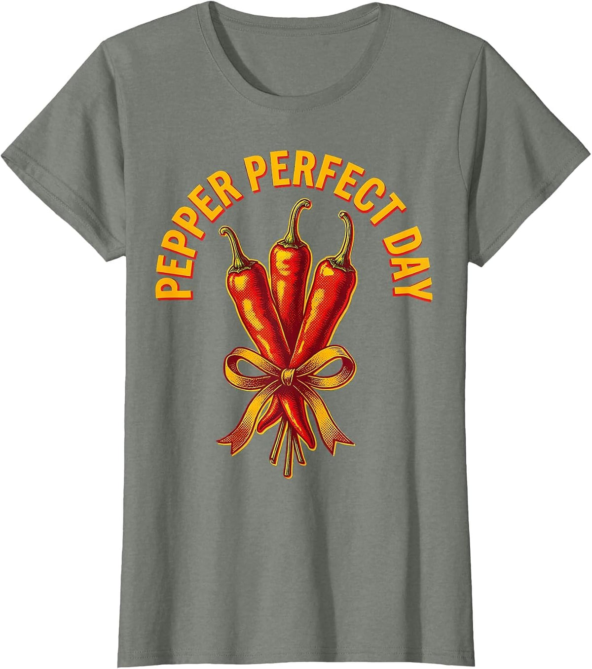 Pepper Perfect Day Cinco de Mayo Fiesta Design T-Shirt - Olive Heather