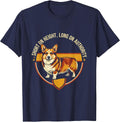 Short on Height Long on Authority Corgi Owner Humor Retro T-Shirt - Navy Blue