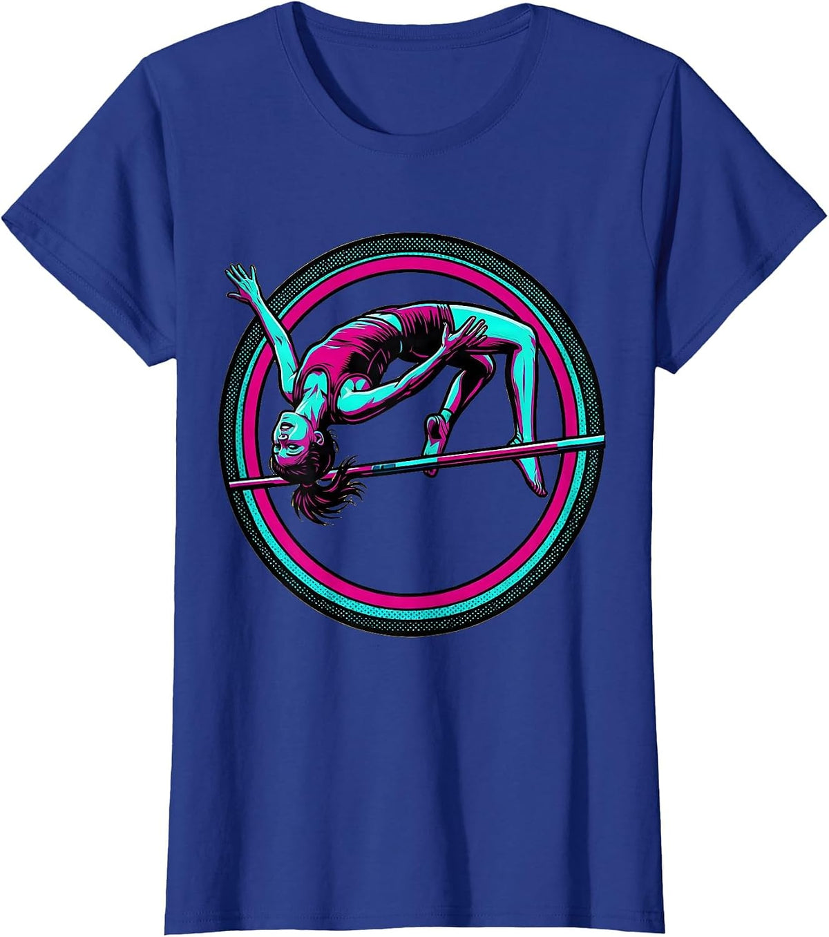 Women's High Jump Athletic Peak Arc Sports Graphic T-Shirt - Royal Blue