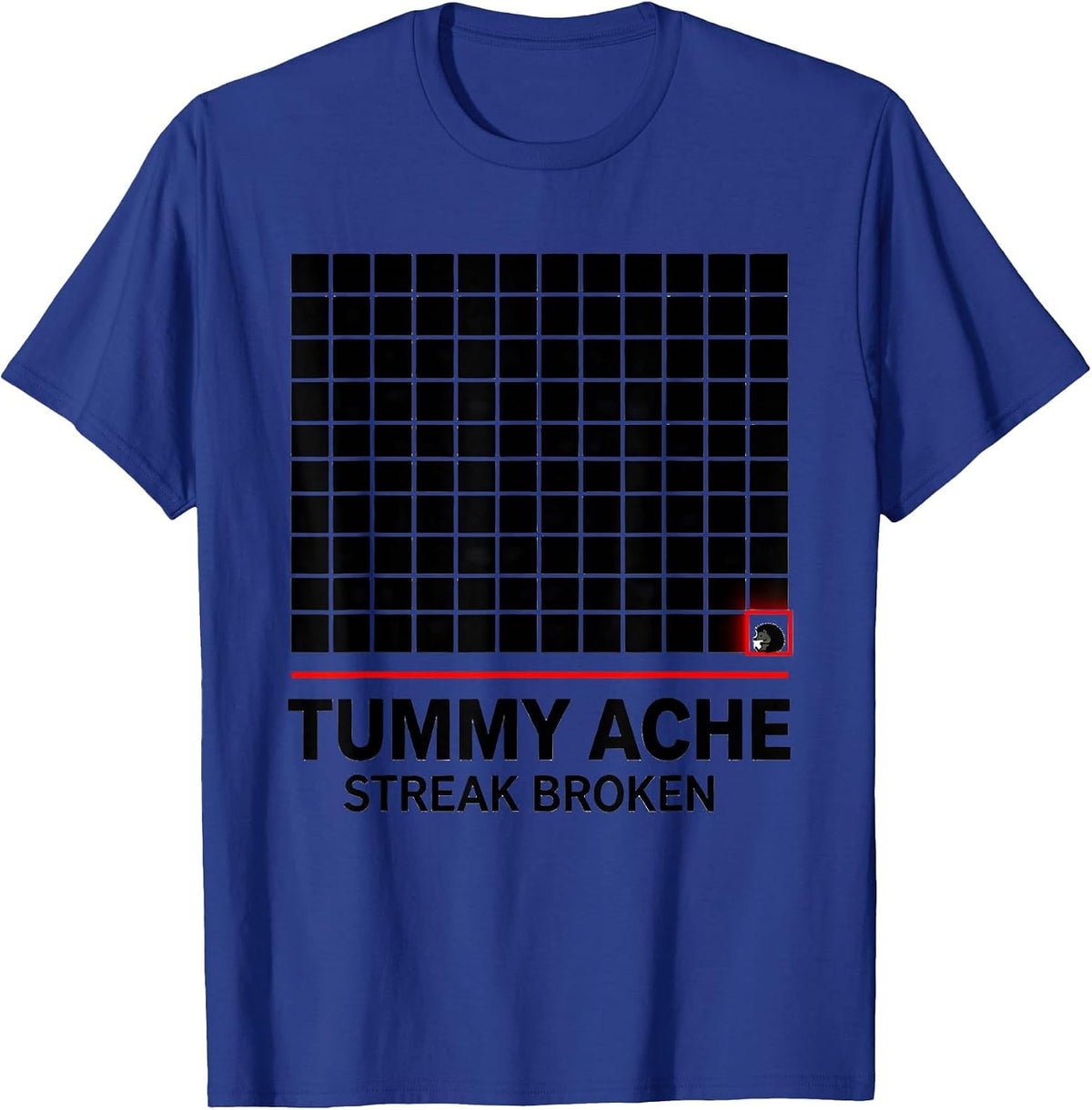 Tummy Ache Streak Broken Funny Animal Meme Humor T-Shirt - Royal Blue