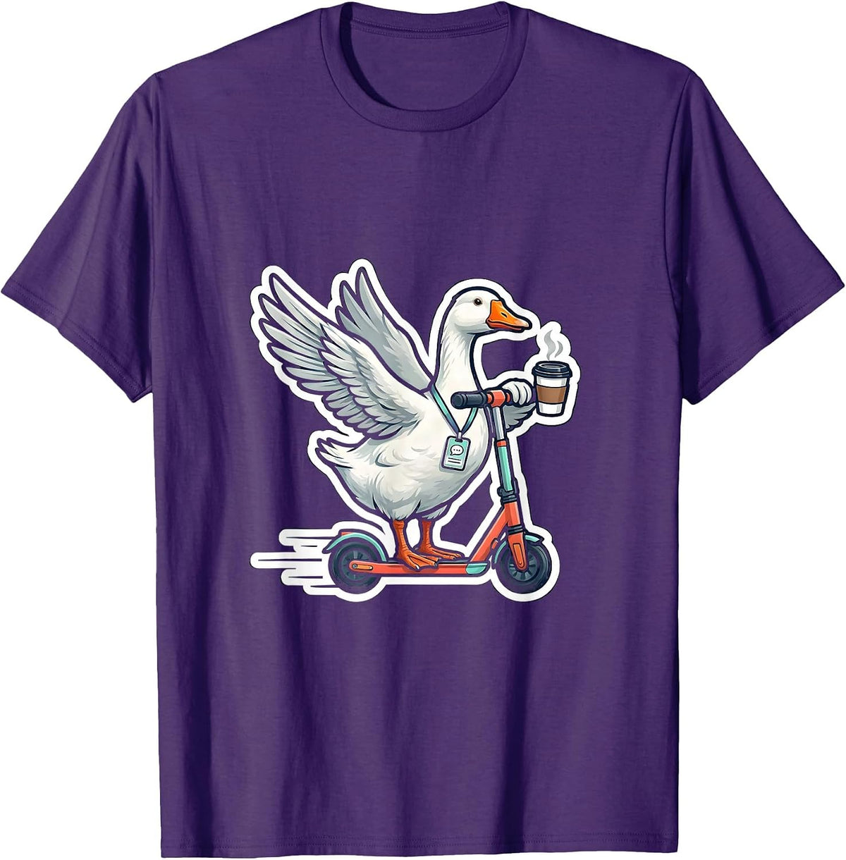 Men's Silly Goose Scooter Funny Mental Health Counselor T-Shirt - Purple