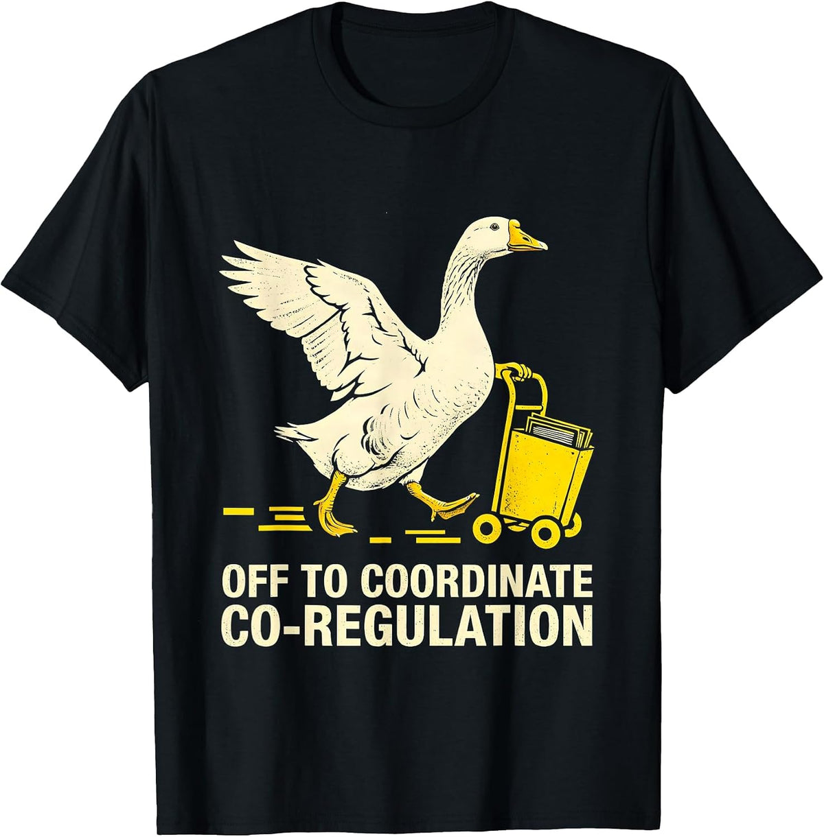 Men's Off to Coordinate Co-Regulation Funny Mental Health T-Shirt - Black
