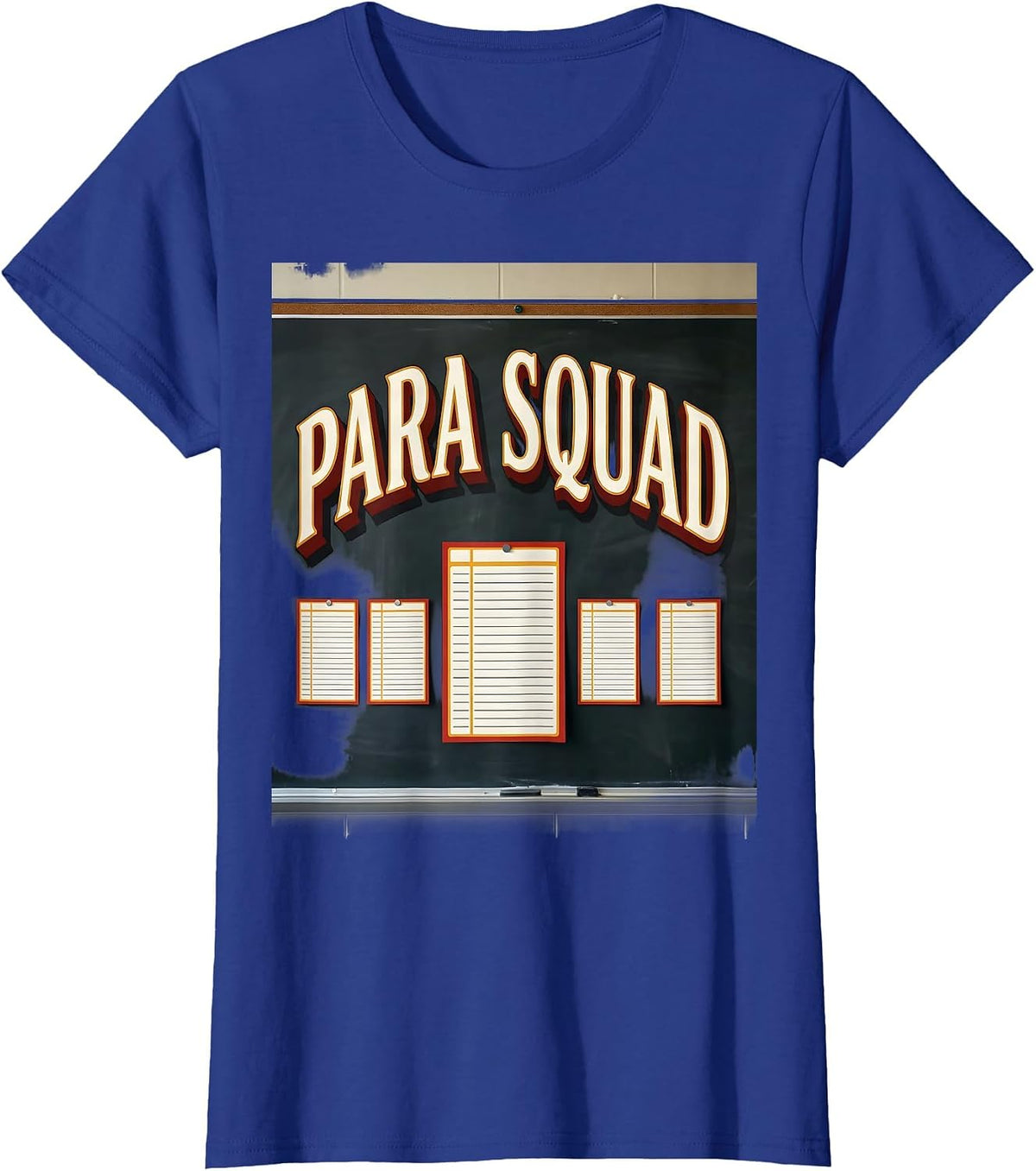 Women's Para Squad Paraprofessional Teacher Appreciation Back T-Shirt - Royal Blue