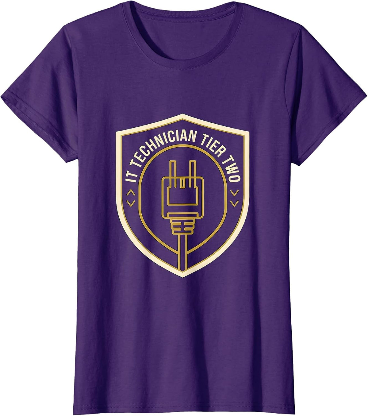 Women's IT Technician Tier Two Funny IT Support Sarcastic Tech Humor T-Shirt - Purple