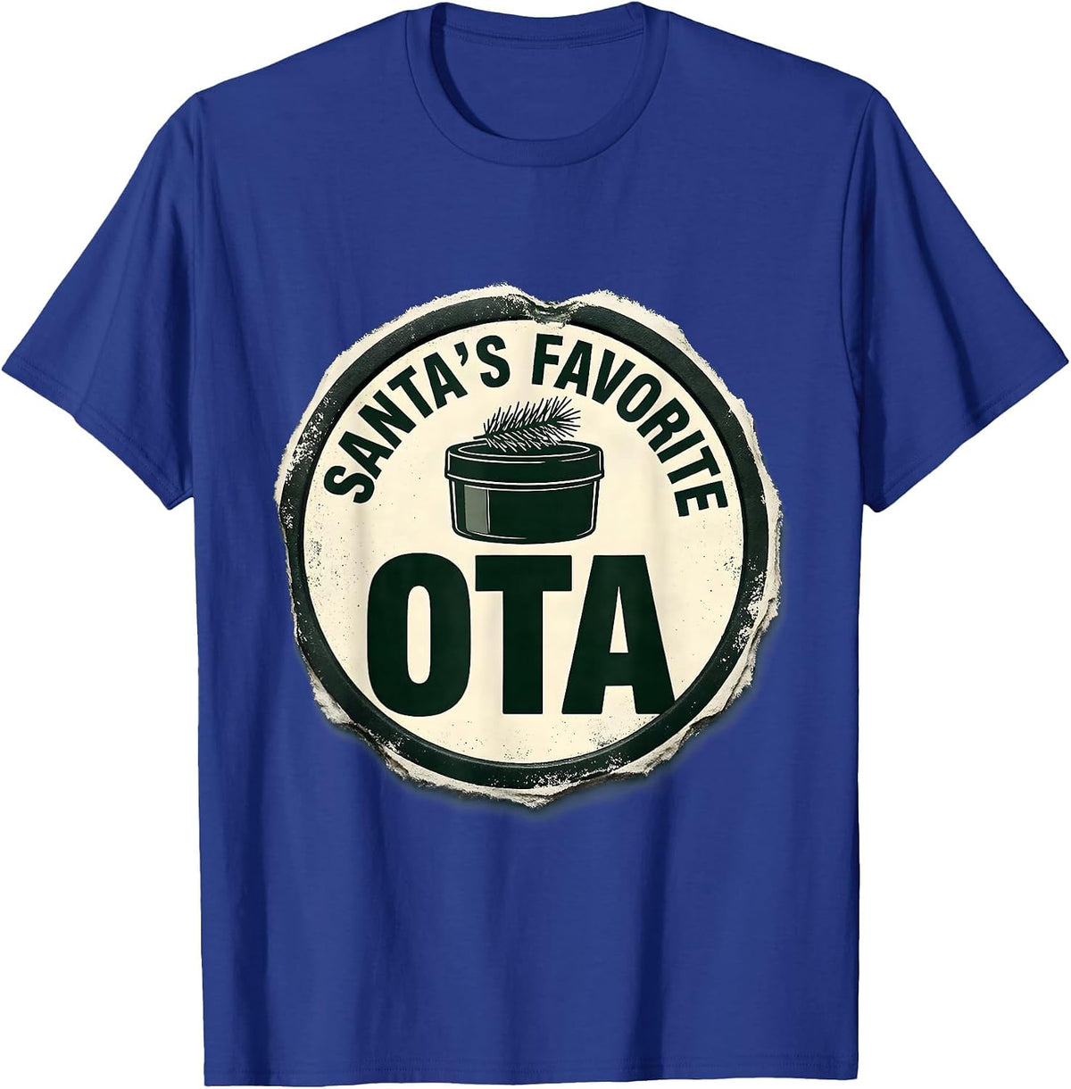 Men's Santa's Favorite OTA Physical Therapy Christmas Humor T-Shirt - Royal Blue