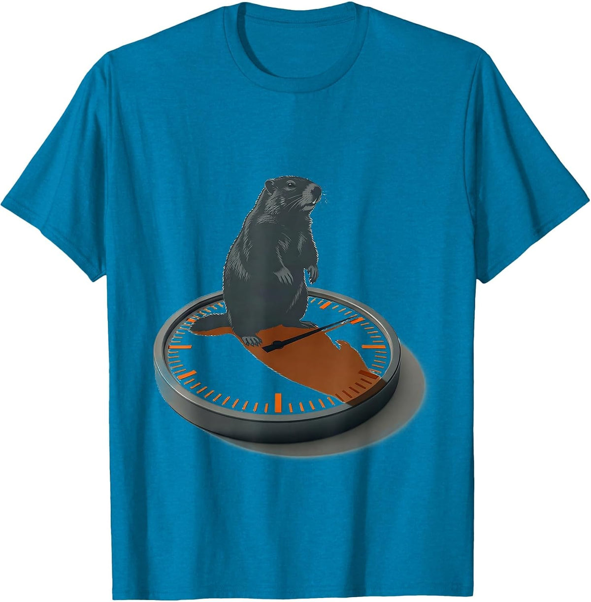 Groundhog Weather Gauge Editorial Conceptual Humor T-Shirt - Sapphire Blue