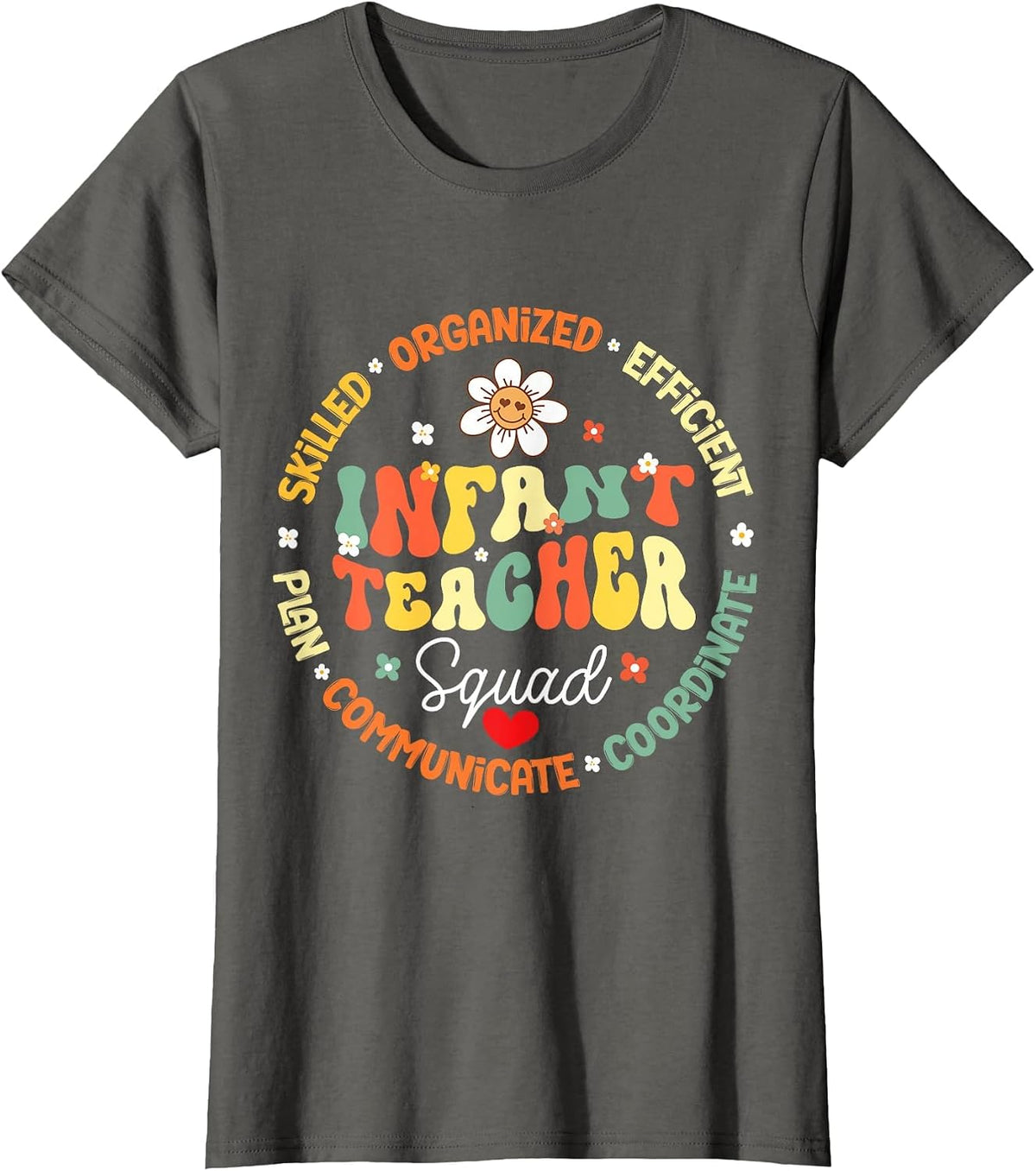 Infant Room Squad Teacher Matching Funny Back to School T-Shirt - Asphalt Grey