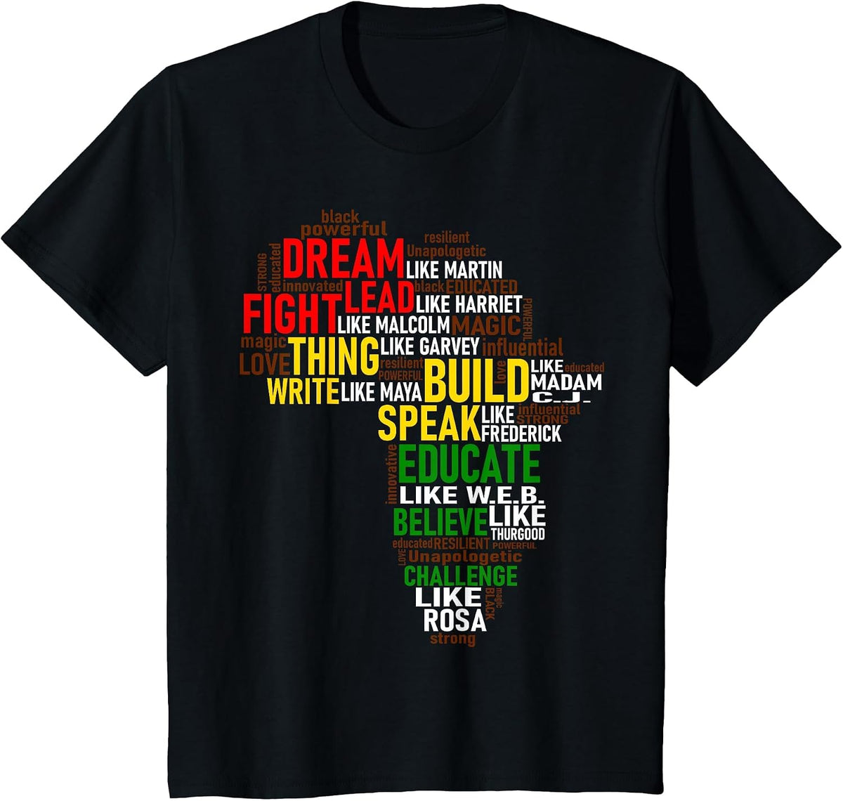 Dream Like Martin Proud My Roots Tee African Pride Black History T-Shirt - Black