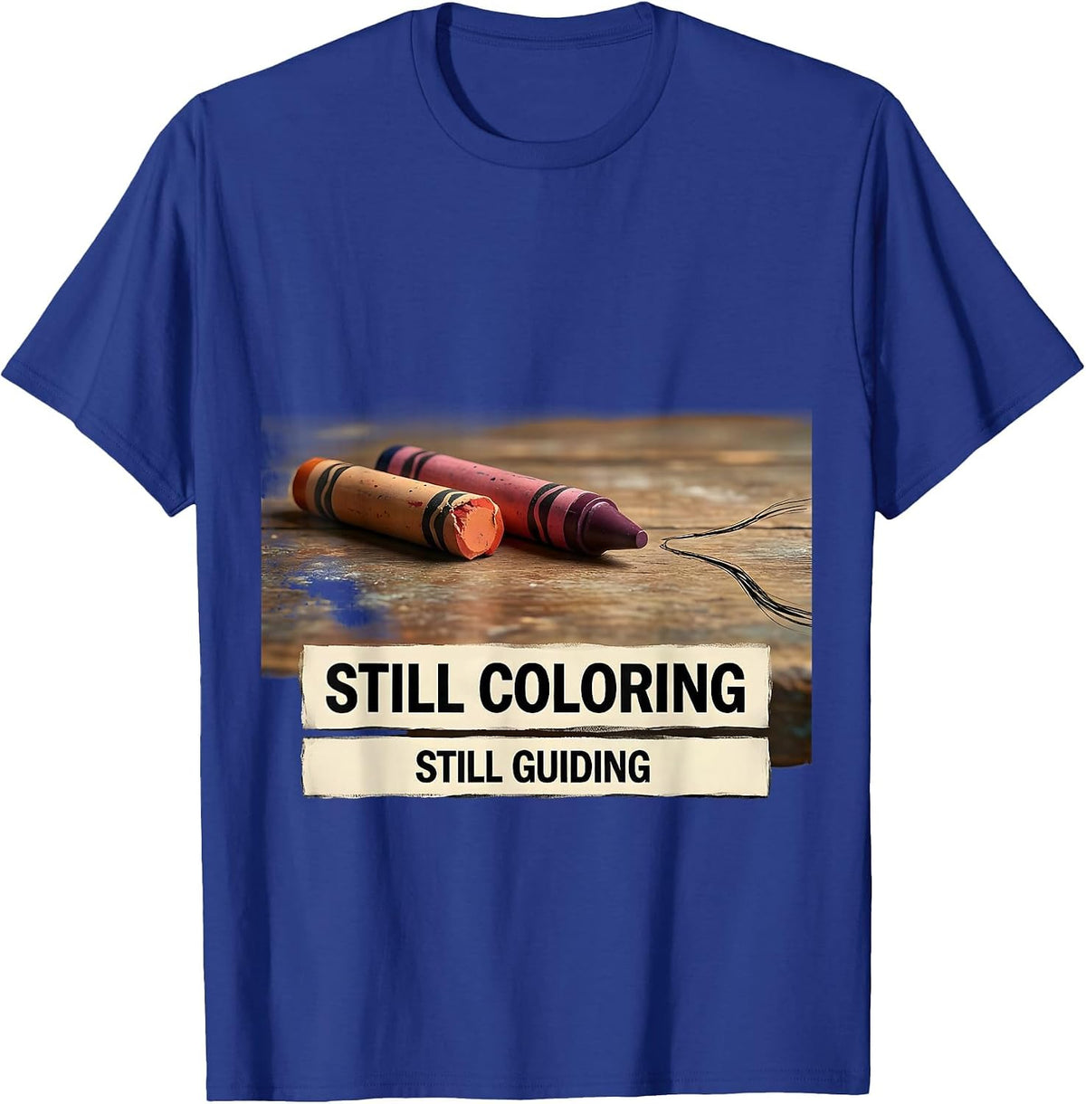 Men's Still Coloring, Still Guiding Mental Health Awareness T-Shirt - Royal Blue