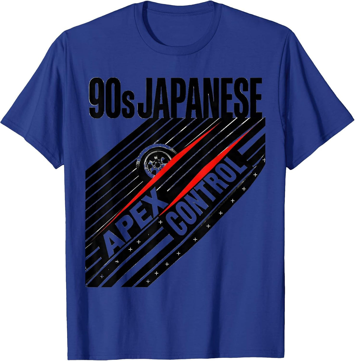 90s Japanese Apex Control JDM Drift Car Enthusiast Nostalgia T-Shirt - Royal Blue