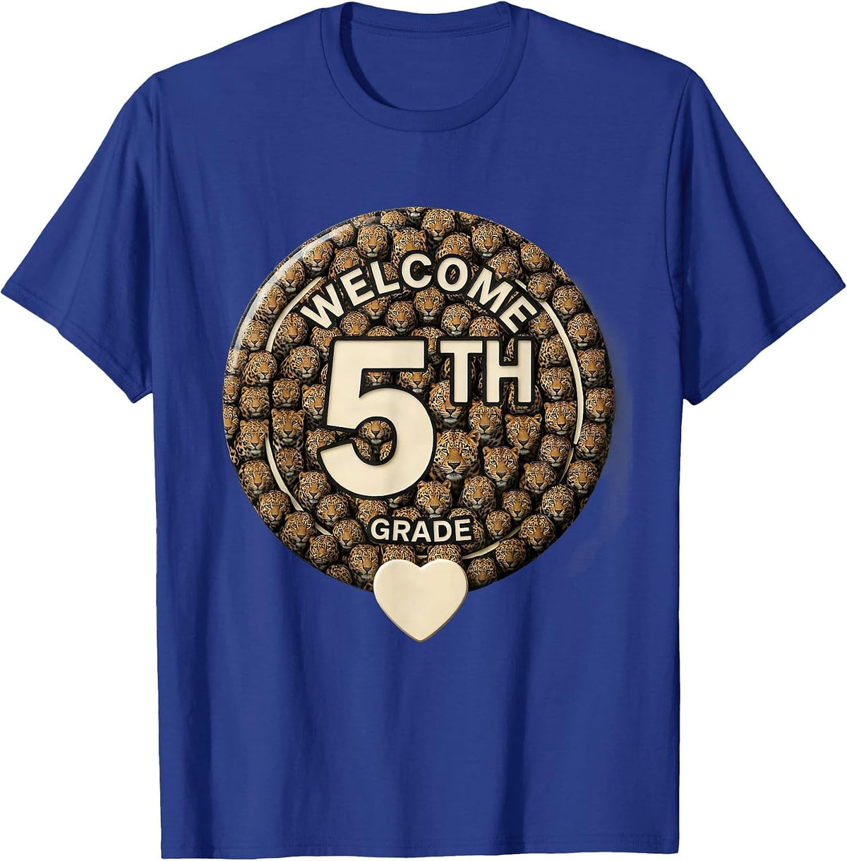 Welcome Fifth Grade Leopard Teacher Back To School T-Shirt - Royal Blue