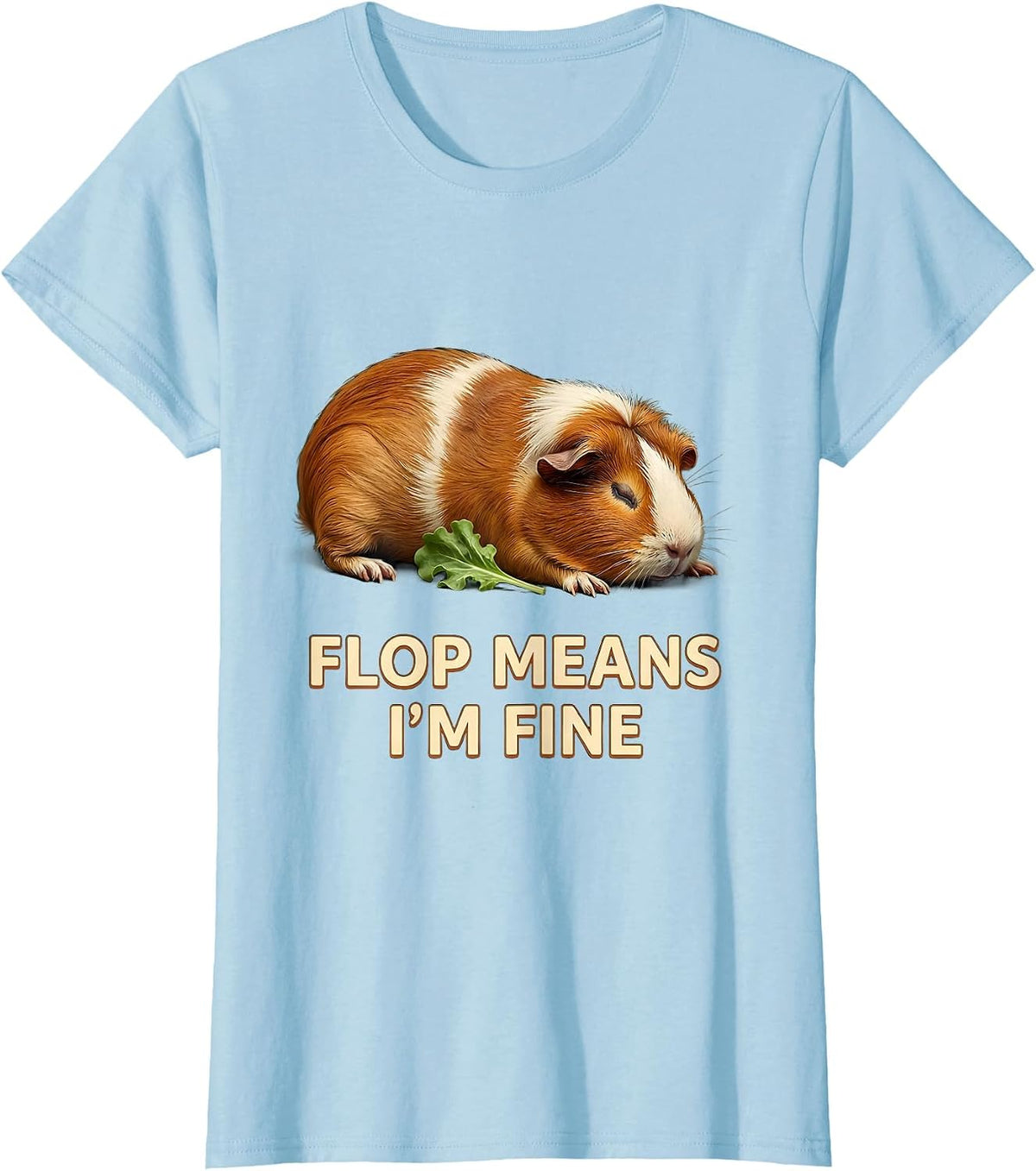 Women's Flop Means I’m Fine Funny Guinea Pig Pet Lover Humor T-Shirt - Baby Blue