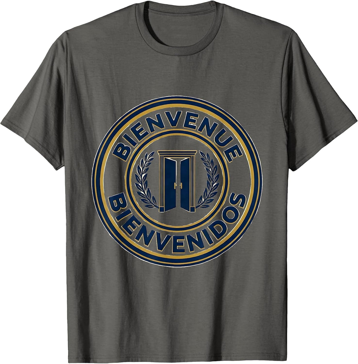 Bienvenue, Bienvenidos Bilingual Teacher Multilingual Pride T-Shirt - Asphalt Grey