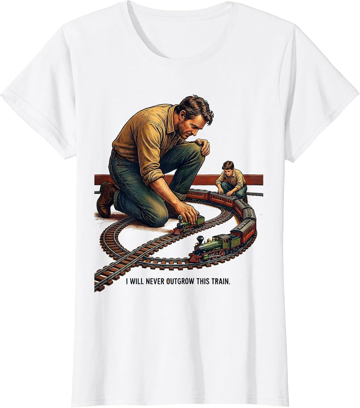 I Will Never Outgrow This Train Funny Train Enthusiast Model T-Shirt - White
